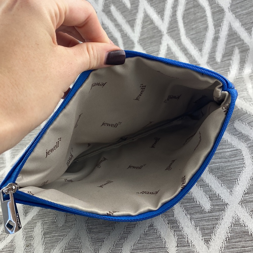 Jewell by Thirty One Zipper Faux Leather Pouch in Blue - Picture 3 of 4